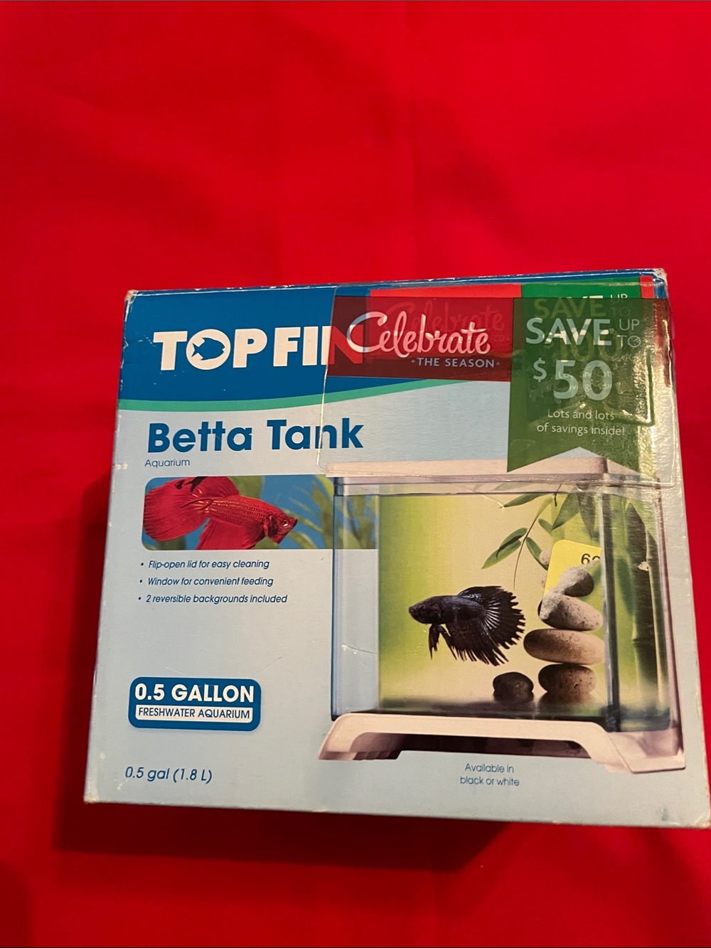 Betta Tank 0.5 Gallon - White Compact Aquarium
